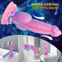 8.14in Colorful Silicone Flexible Fantasy Big Luminous Monster Dildo