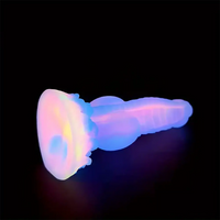 8.14in Colorful Silicone Flexible Fantasy Big Luminous Monster Dildo