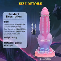 8.14in Colorful Silicone Flexible Fantasy Big Luminous Monster Dildo