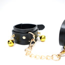 BDSM PU Leather Bondage SM Handcuffs with Bells