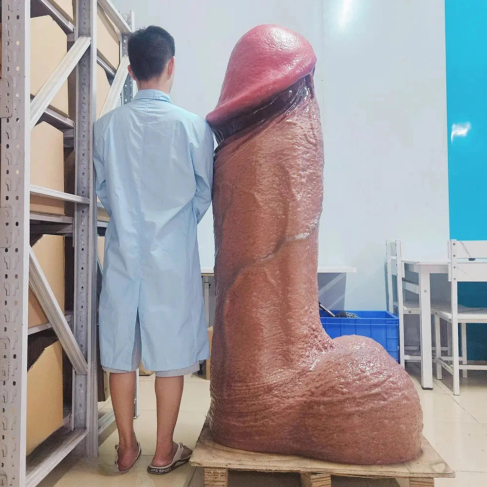 61.02in Double-layer Liquid Silicone Giant Huge Long Soft Real Penis Dildo