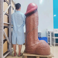 61.02in Double-layer Liquid Silicone Giant Huge Long Soft Real Penis Dildo