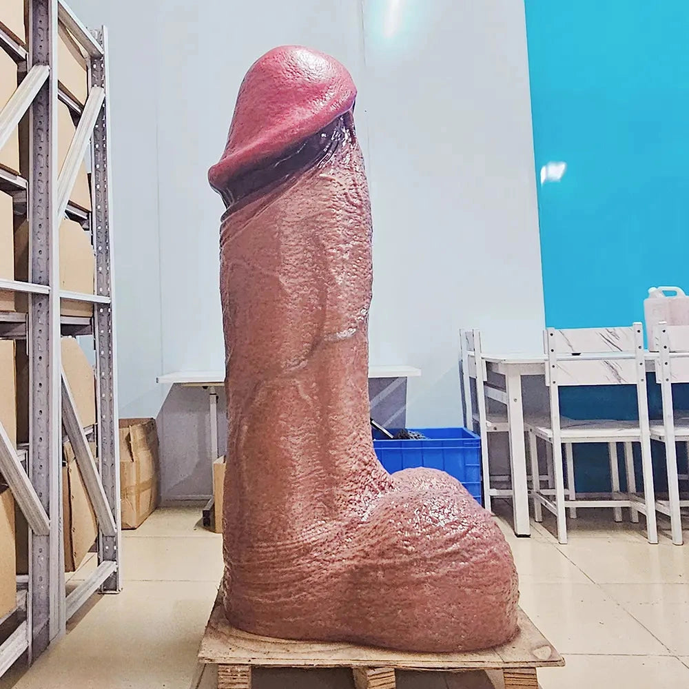 61.02in Double-layer Liquid Silicone Giant Huge Long Soft Real Penis Dildo