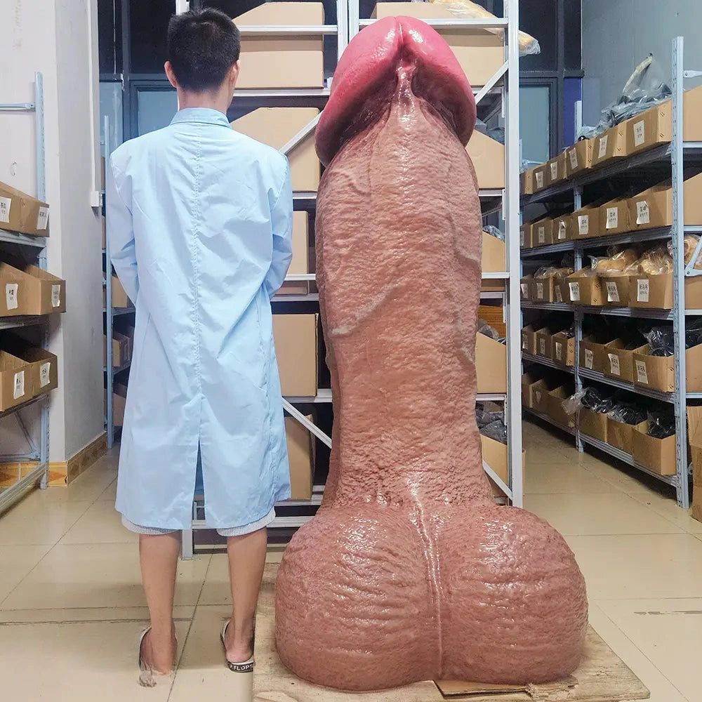 61.02in Double-layer Liquid Silicone Giant Huge Long Soft Real Penis Dildo