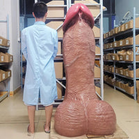 61.02in Double-layer Liquid Silicone Giant Huge Long Soft Real Penis Dildo