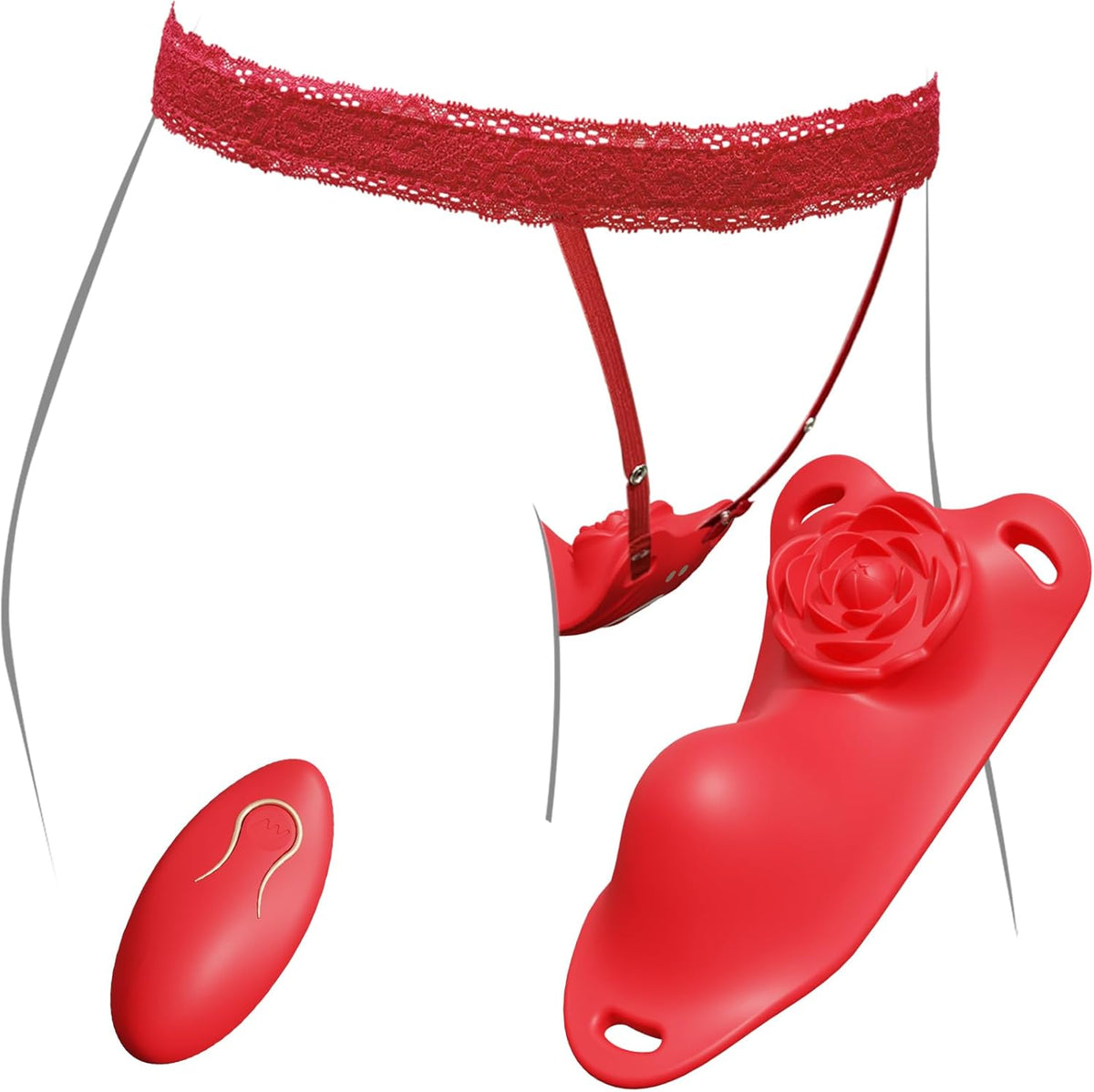 Rose Wearalbe Clitoral Massage Vibrator with Panty & Remote Control ...
