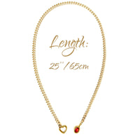 Herz Kristall O-Ring Slip Kette