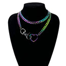 Choker mit Herzschlaufe und Kettenanhänger
