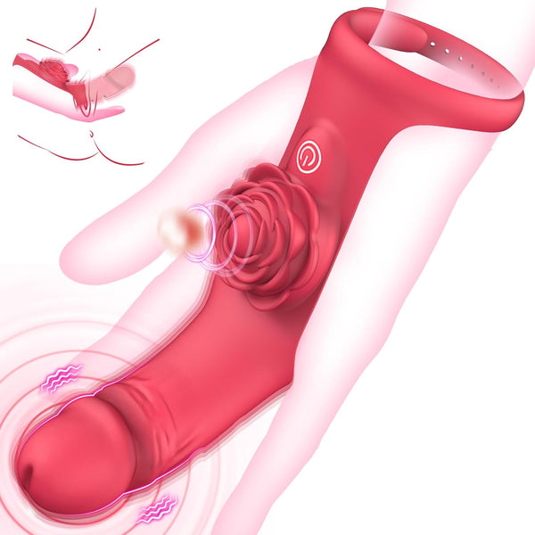 Rose Fingervibrator 2 in 1 Fingervibrator 9 Modi G-Punkt Stimulation Wasserdicht 