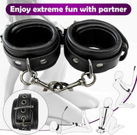BDSM Bondage Neck to Wrist Restraints Kit with Traction Chain