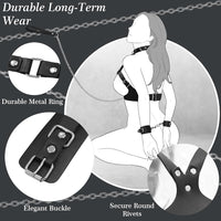 BDSM Bondage Sex Breast Restraints Collars Handcuffs Bundle Set
