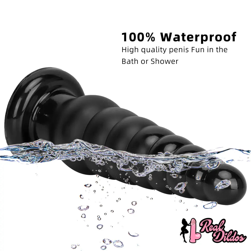 10.63in Realistic Big PVC Black Dildo Butt Plug For Anal Expansion
