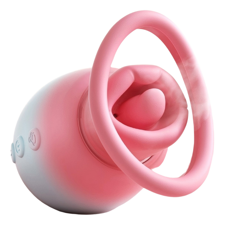 4 IN 1 Rose Sex Toy Adult Toys Licking Vibrater with 10 Mouth Kissing Vibrations