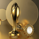 Pearl Rose Anal Plug Gold Stainless Steel