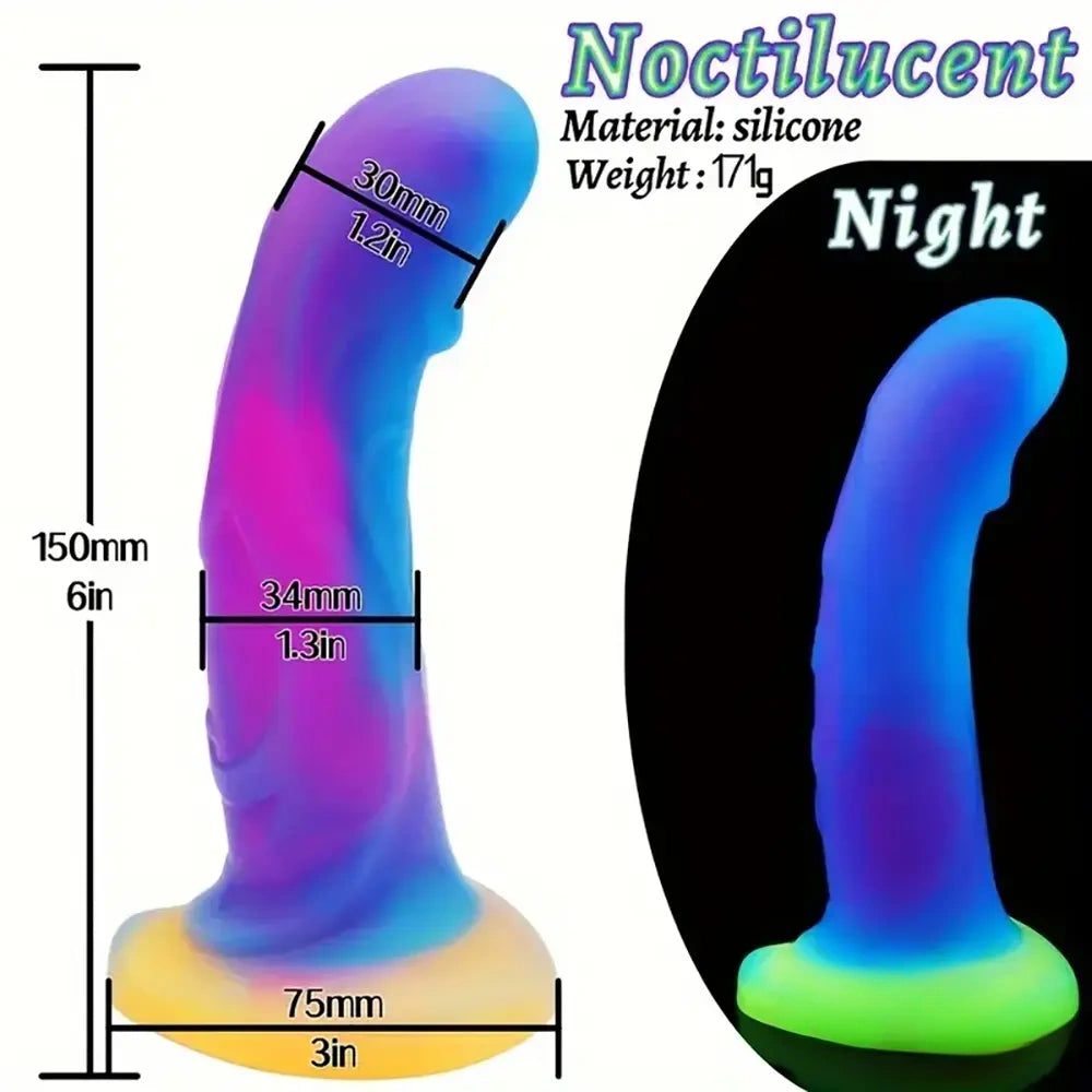6in 6.1in 6.7in 7.1in Soft Silicone Luminous Monster Anal Dildo