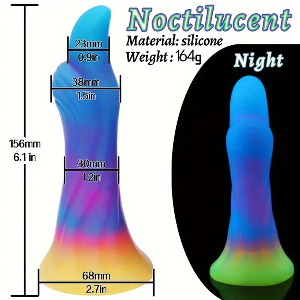6in 6.1in 6.7in 7.1in Soft Silicone Luminous Monster Anal Dildo