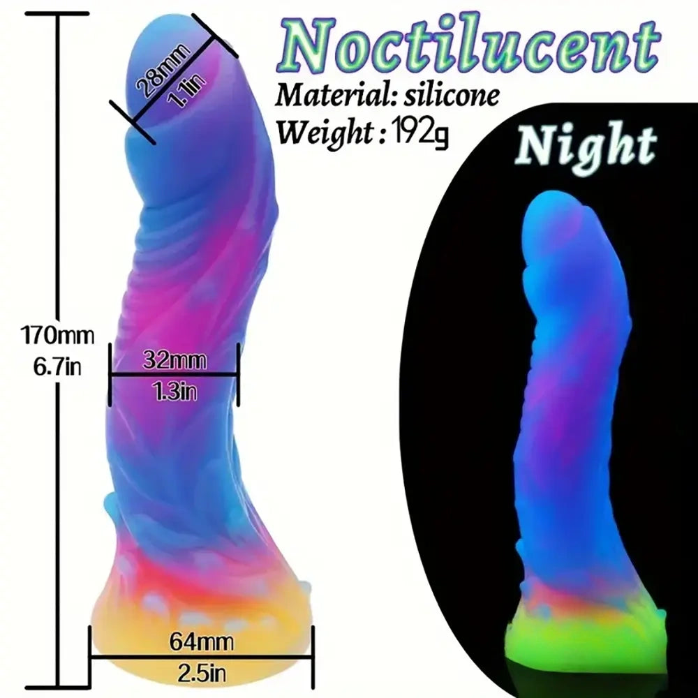 6in 6.1in 6.7in 7.1in Soft Silicone Luminous Monster Anal Dildo