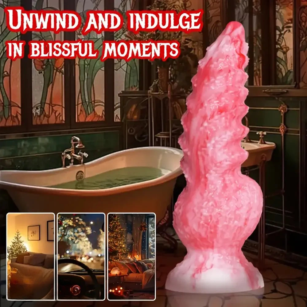 6in 8.3in Wolf Monster Textured Silicone Soft Knot Dildo For Anus