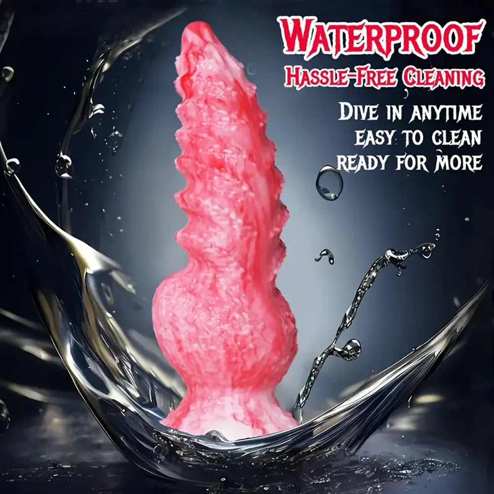 6in 8.3in Wolf Monster Textured Silicone Soft Knot Dildo For Anus