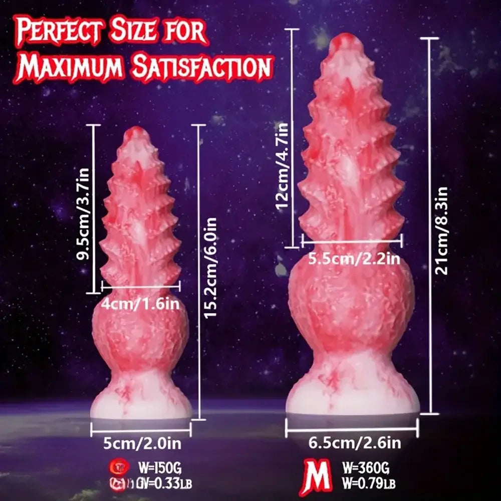 6in 8.3in Wolf Monster Textured Silicone Soft Knot Dildo For Anus