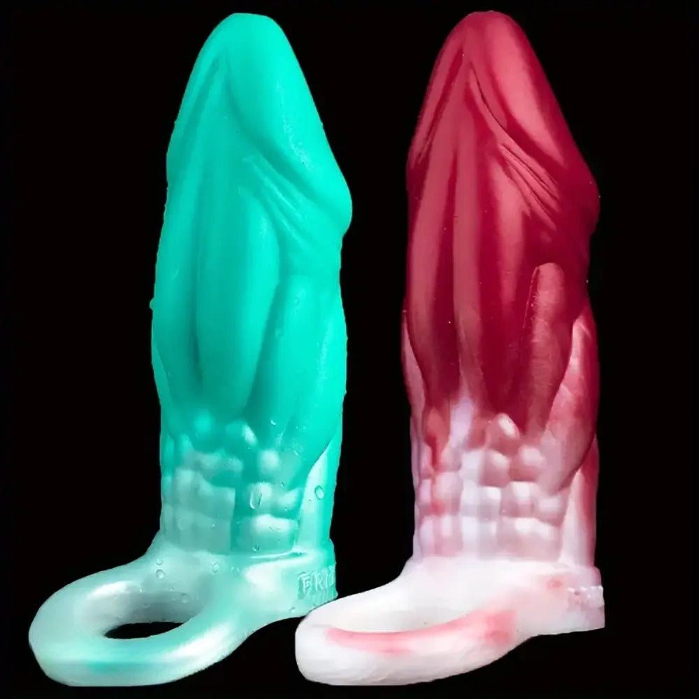 6in Monster Penis Sleeve Soft Silicone Cock Extender Hollow Dildo