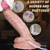 7.01in Double Density Silicone Soft Ejaculating Real Veins Adult Dildo