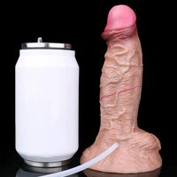 7.01in Double Density Silicone Soft Ejaculating Real Veins Adult Dildo