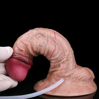7.01in Double Density Silicone Soft Ejaculating Real Veins Adult Dildo