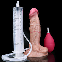 7.01in Double Density Silicone Soft Ejaculating Real Veins Adult Dildo