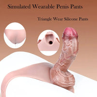 7.01in Pure Silicone Unique Glans Hollow Uncut Strap on Dildo Wear Pants