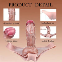 7.01in Pure Silicone Unique Glans Hollow Uncut Strap on Dildo Wear Pants