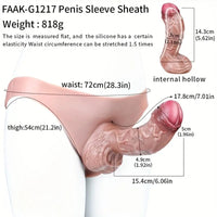 7.01in Pure Silicone Unique Glans Hollow Uncut Strap on Dildo Wear Pants