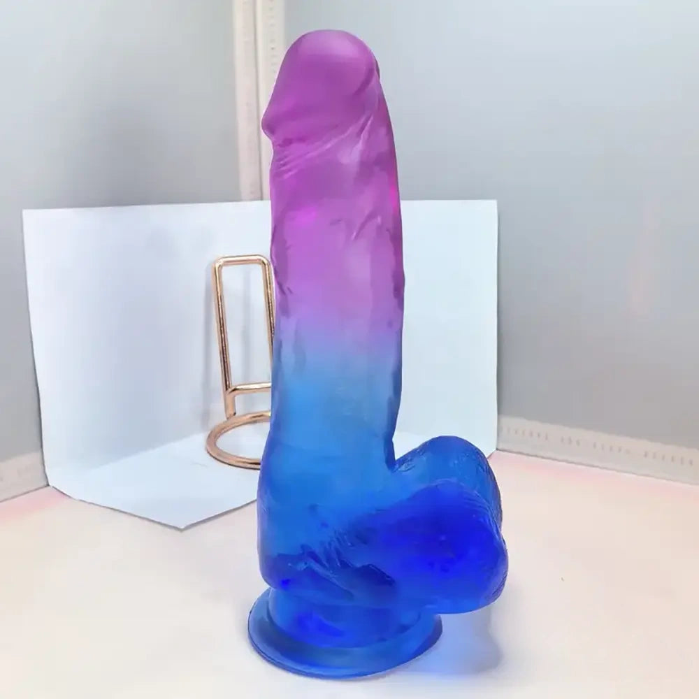 7.01in Real TPE Soft Smooth Crystal Dildo For G-Spot Stimulation