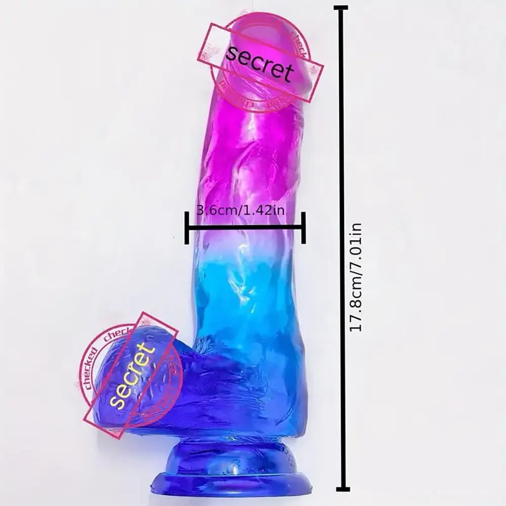 7.01in Real TPE Soft Smooth Crystal Dildo For G-Spot Stimulation