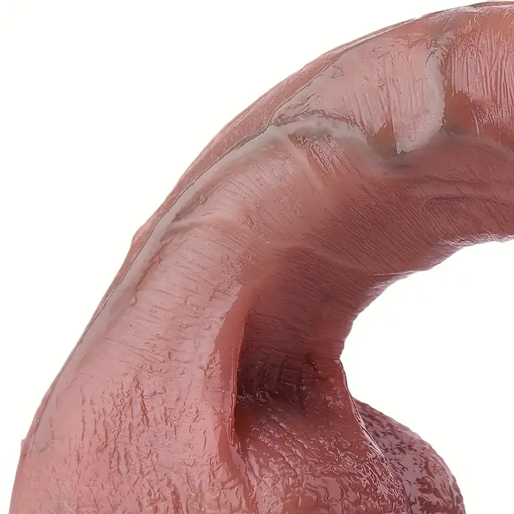 7.01in Realistic Silicone Soft Blue Veins Curved Dildo G Spot Sex Toy