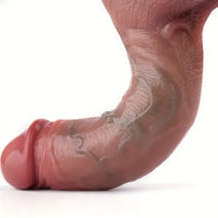 7.01in Realistic Silicone Soft Blue Veins Curved Dildo G Spot Sex Toy