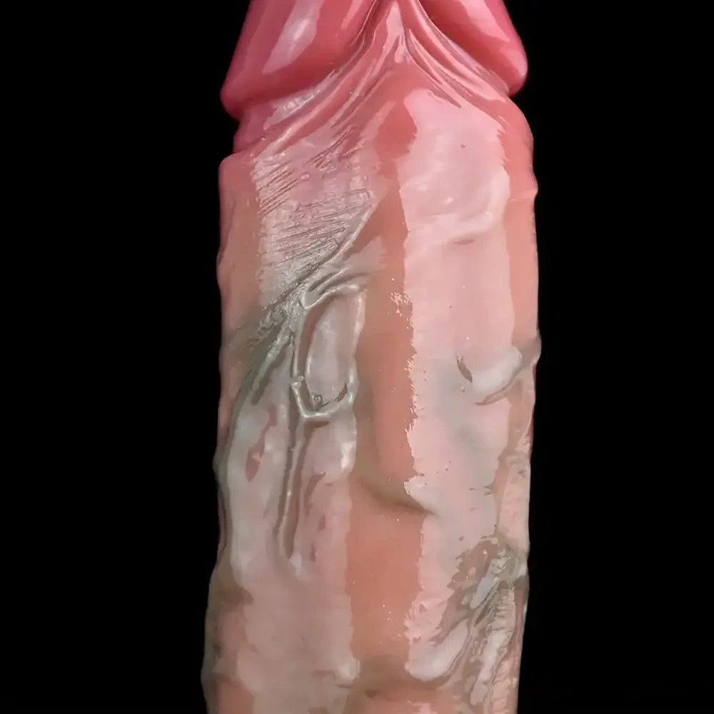 7.01in Soft Real Skin Silicone G Spot Squirting Strap on Dildo With Veins