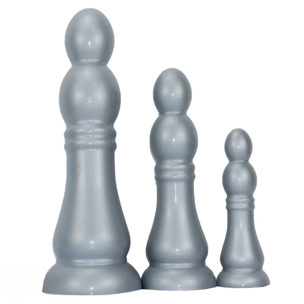 7.04in 9.84in 12.79in Chess Shape Thick Anal Plug Dildo Vaginal Masturbator