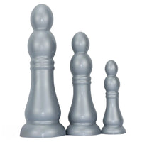 7.04in 9.84in 12.79in Chess Shape Thick Anal Plug Dildo Vaginal Masturbator