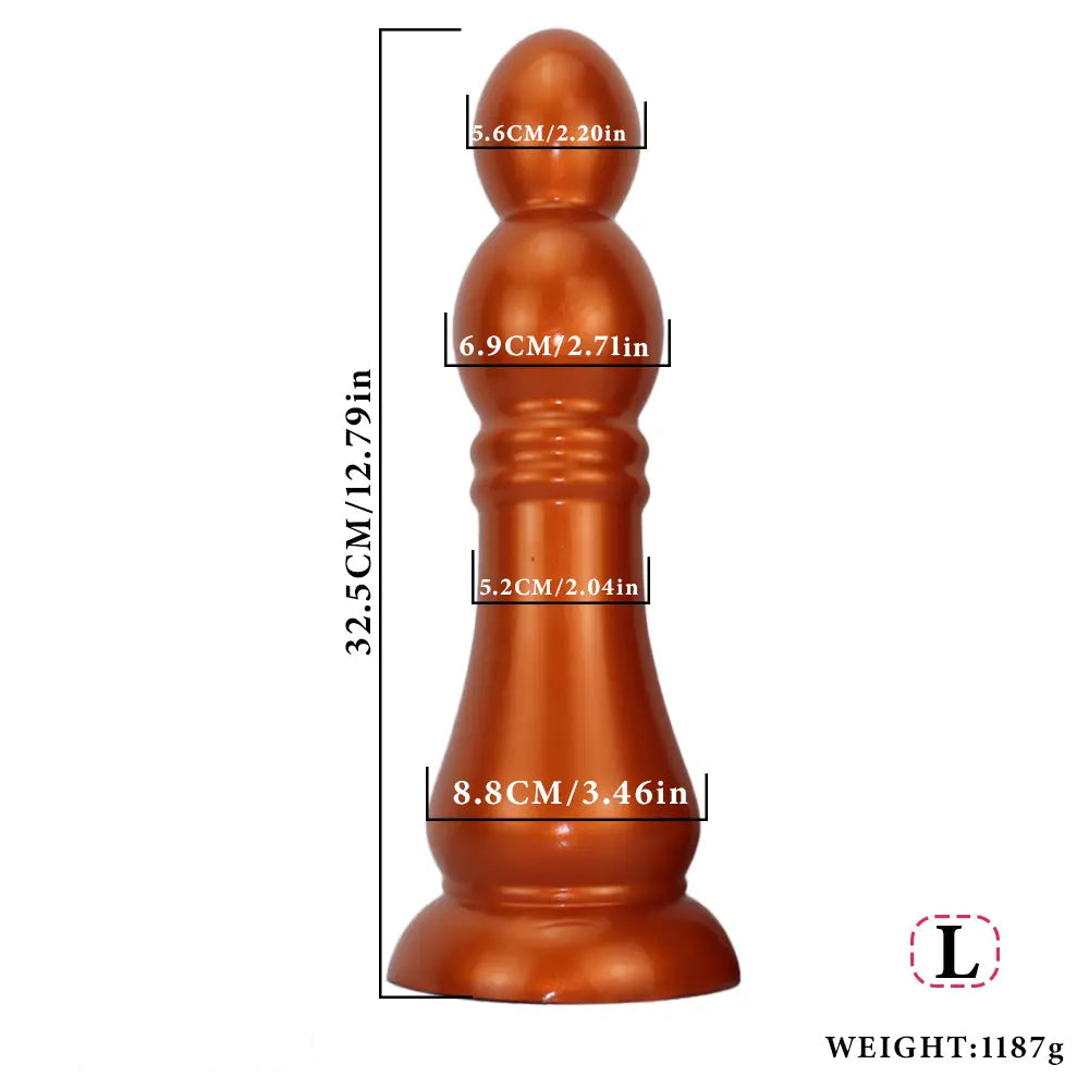 7.04in 9.84in 12.79in Chess Shape Thick Anal Plug Dildo Vaginal Masturbator