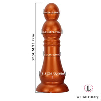7.04in 9.84in 12.79in Chess Shape Thick Anal Plug Dildo Vaginal Masturbator