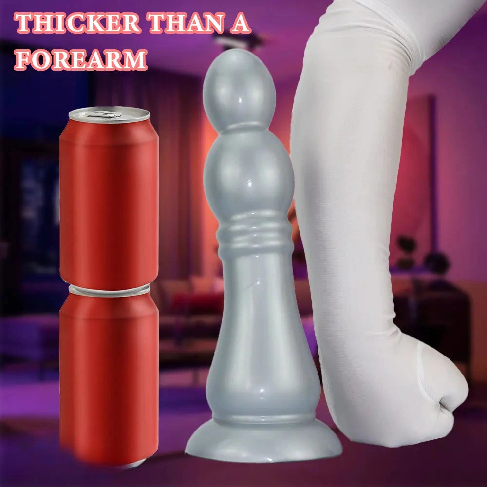 7.04in 9.84in 12.79in Chess Shape Thick Anal Plug Dildo Vaginal Masturbator