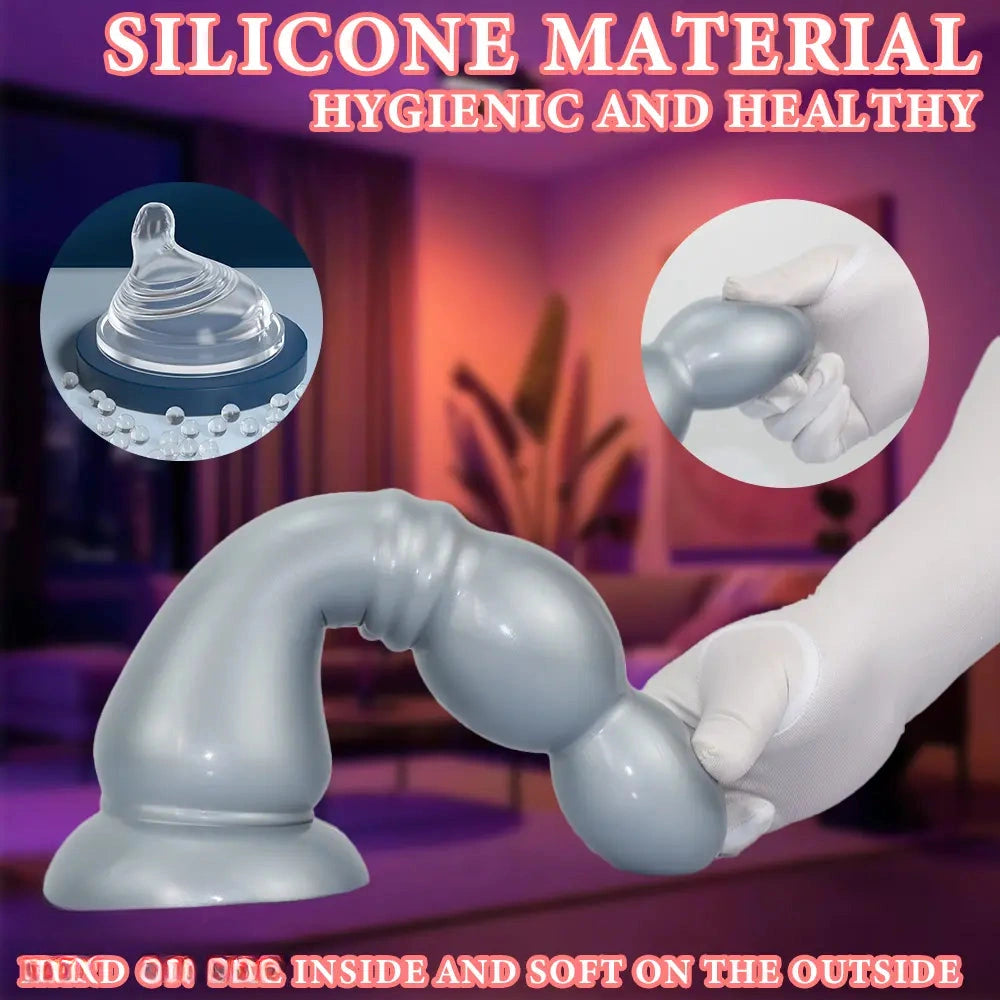 7.04in 9.84in 12.79in Chess Shape Thick Anal Plug Dildo Vaginal Masturbator