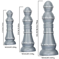 7.04in 9.84in 12.79in Chess Shape Thick Anal Plug Dildo Vaginal Masturbator