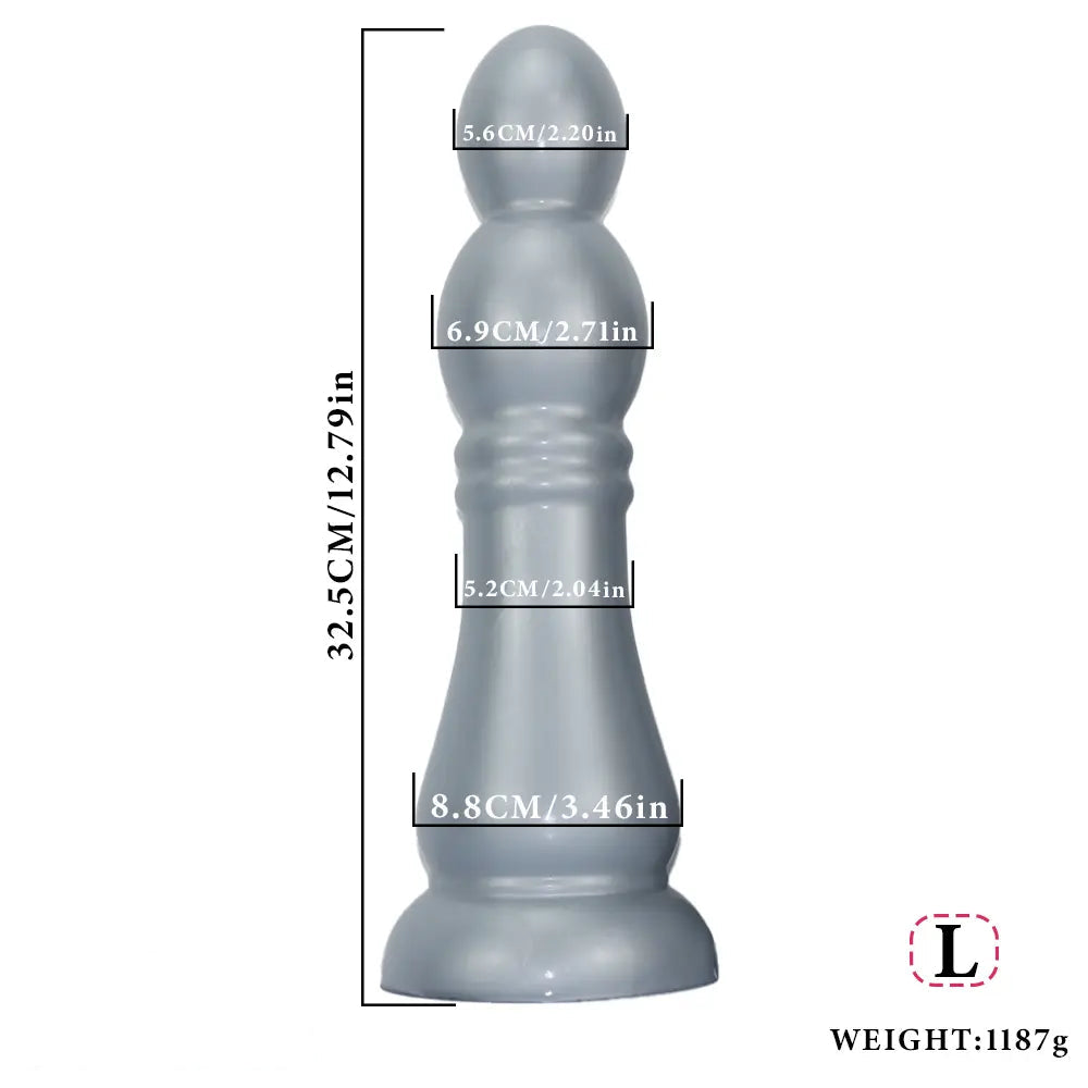 7.04in 9.84in 12.79in Chess Shape Thick Anal Plug Dildo Vaginal Masturbator