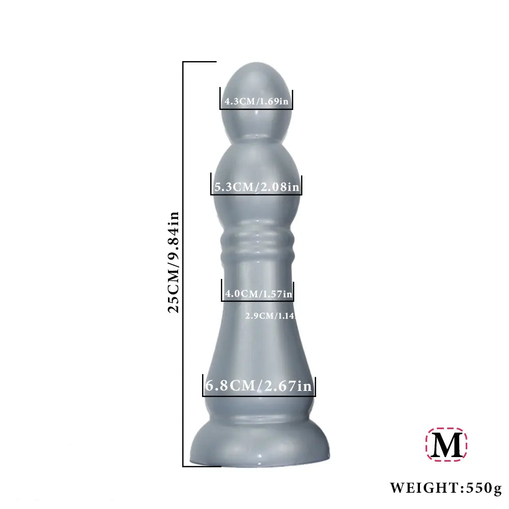 7.04in 9.84in 12.79in Chess Shape Thick Anal Plug Dildo Vaginal Masturbator