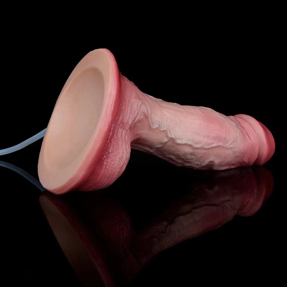 7.05in Inner Hardness Outer Softness Dual Density Silicone Ejaculating Dildo