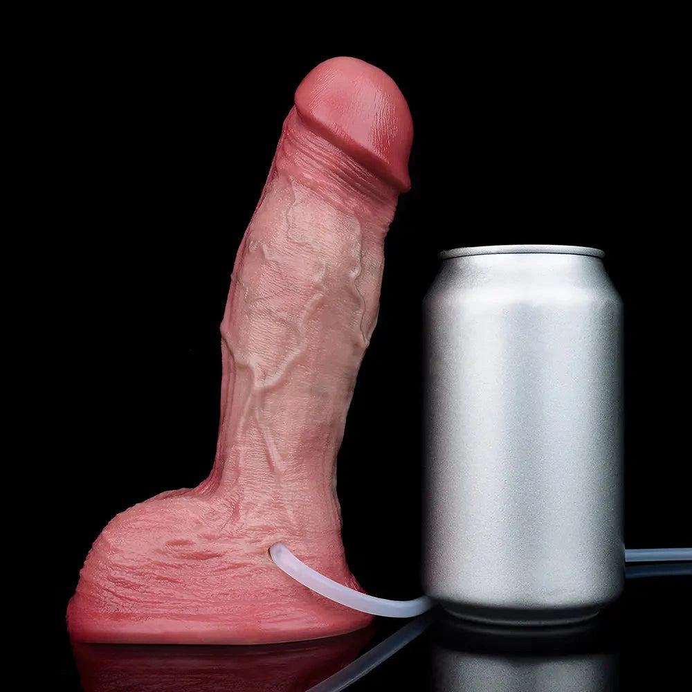 7.05in Inner Hardness Outer Softness Dual Density Silicone Ejaculating Dildo