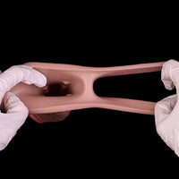7.05in Lifelike Blue Veins Hollow Dildo Cock Sleeve With Cock Ring For Anus