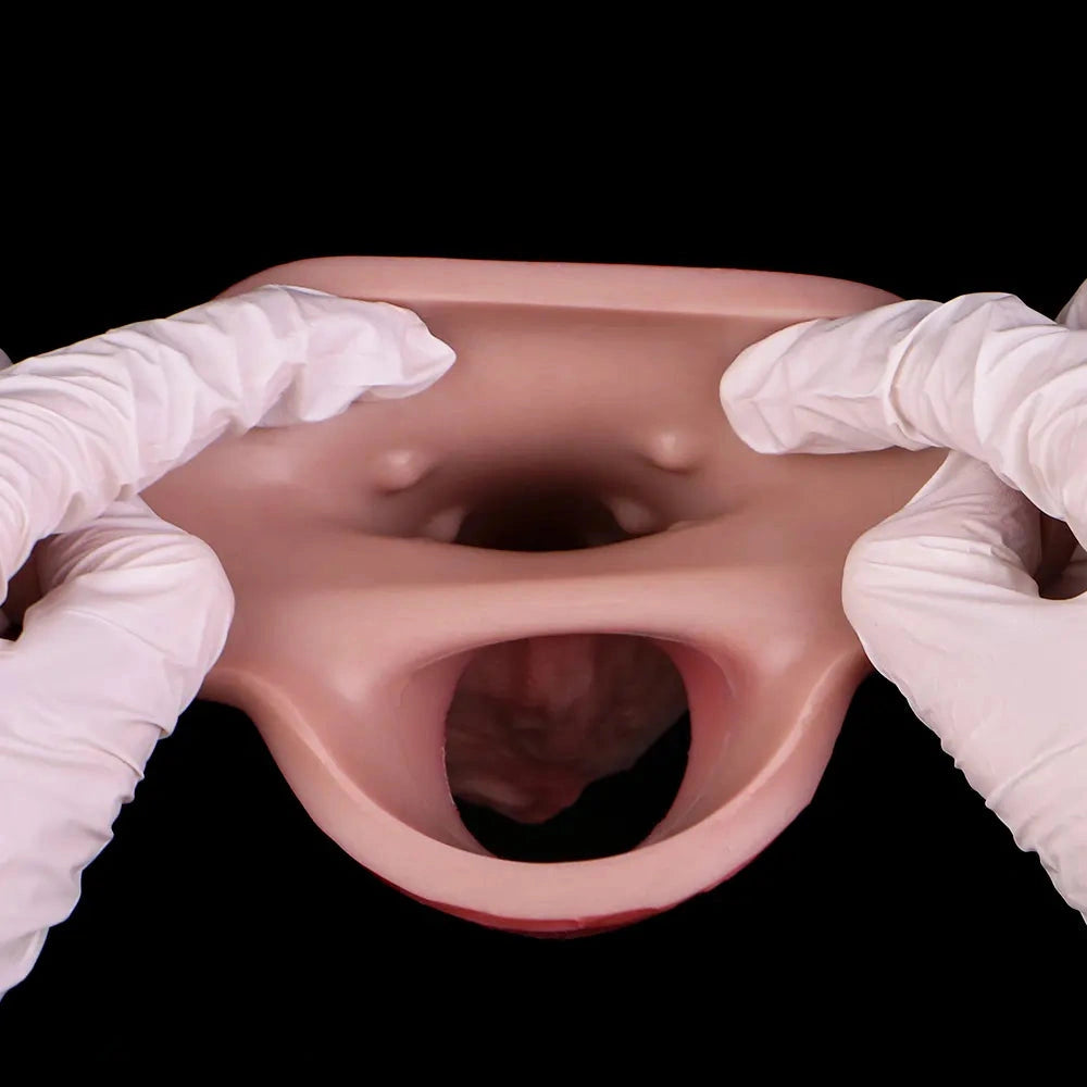 7.05in Lifelike Blue Veins Hollow Dildo Cock Sleeve With Cock Ring For Anus